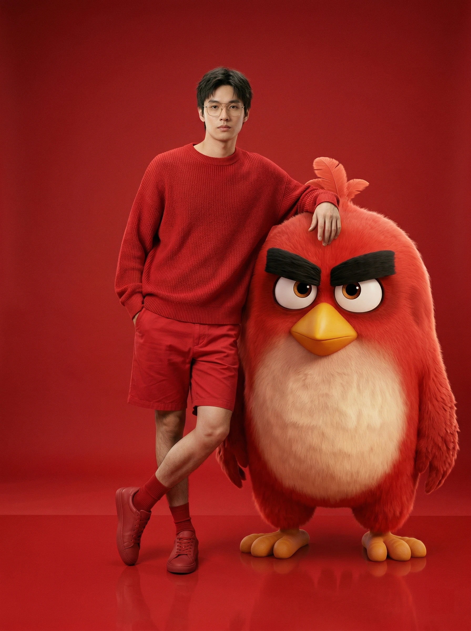 Man with Giant Angry Bird