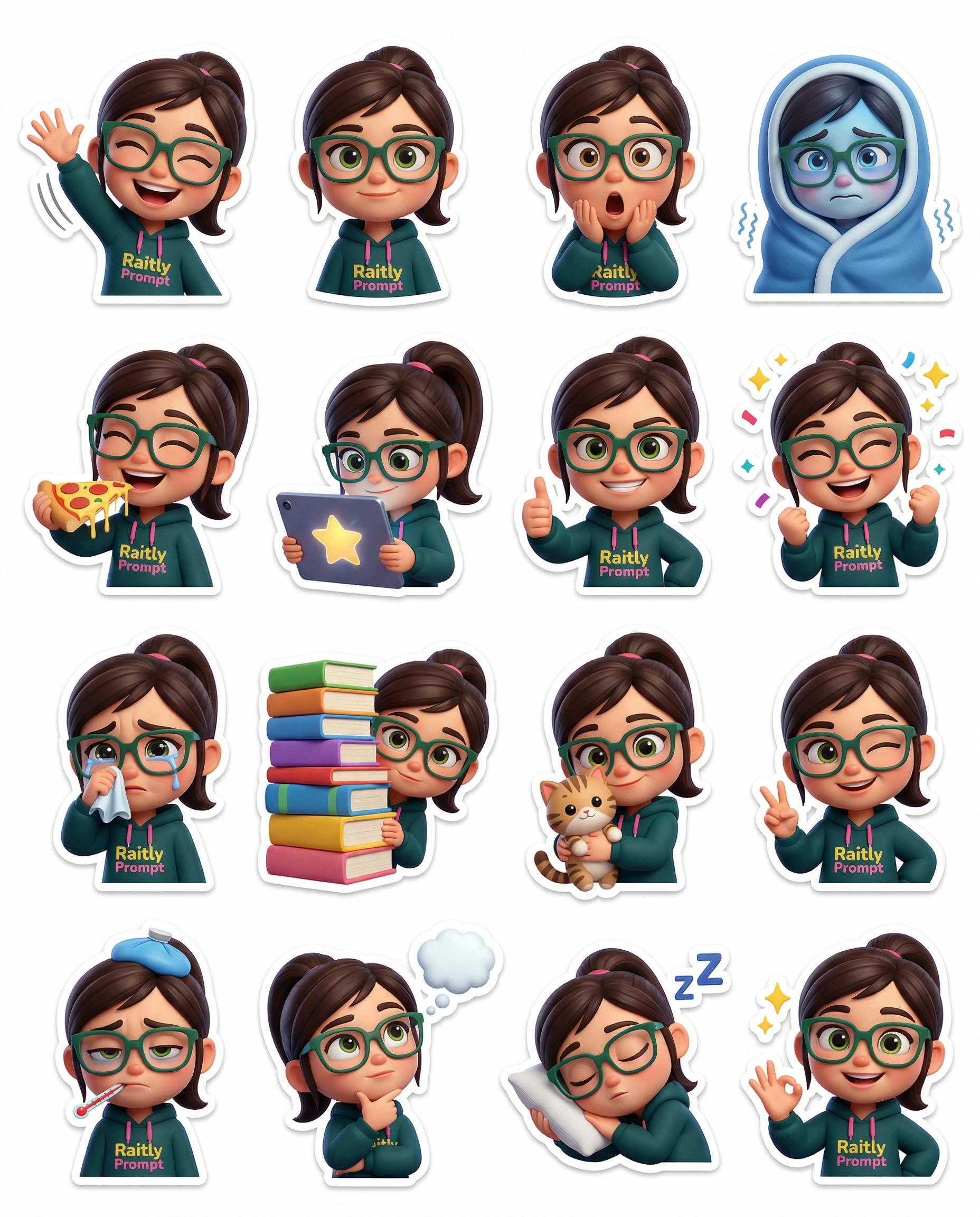 Cute Geek Girl Stickers 2