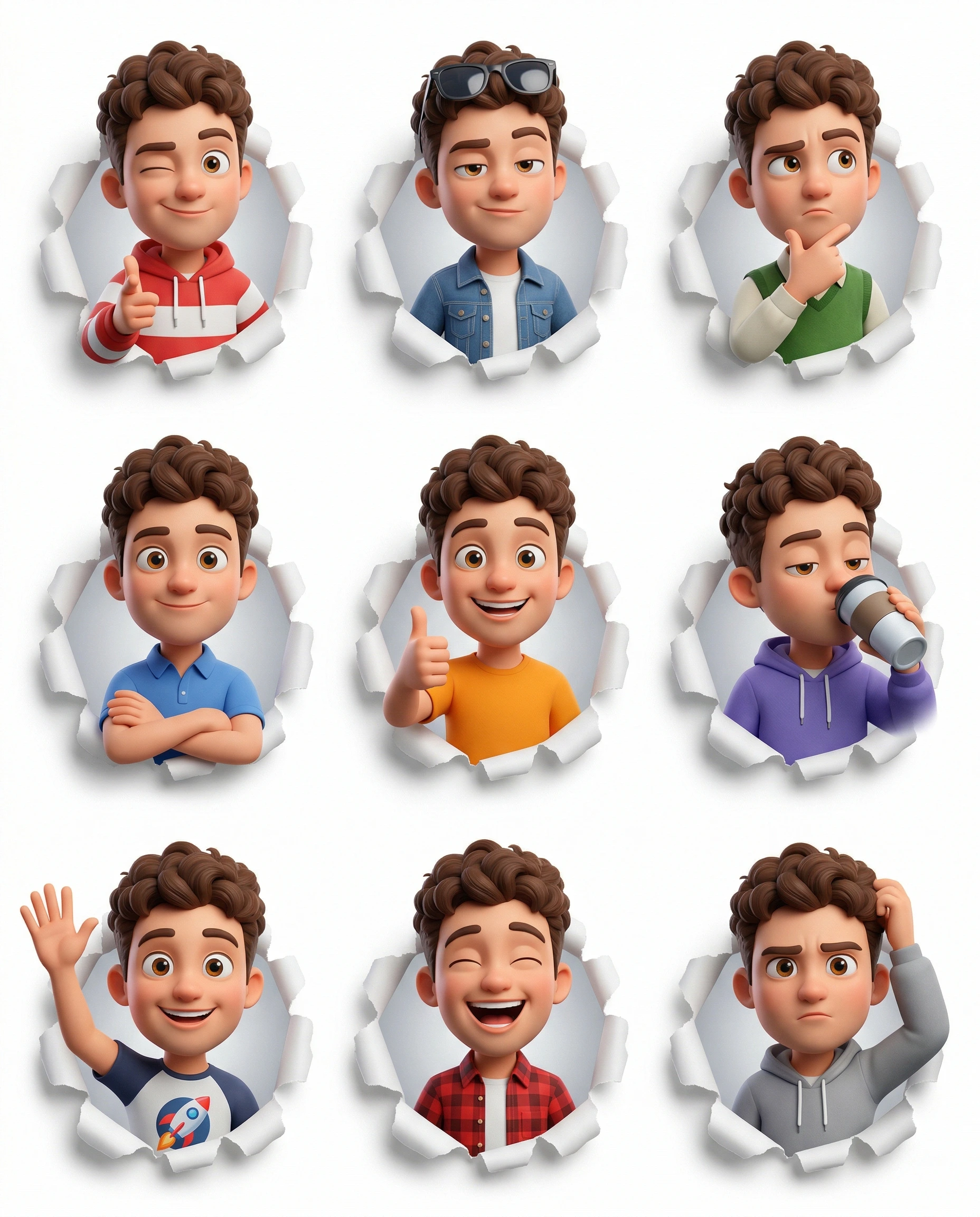 Boy Avatar Expression Collection
