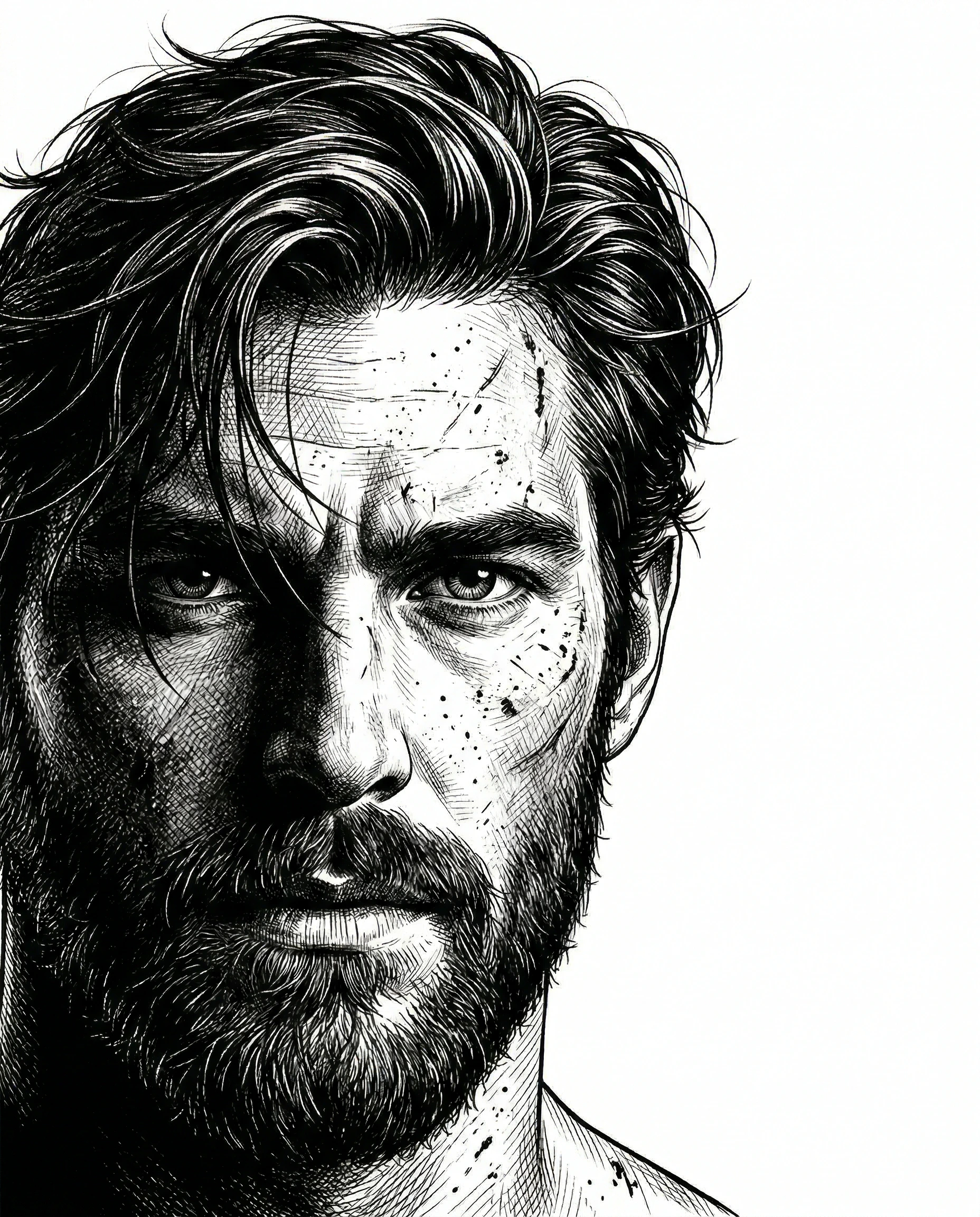 Rugged Man Ink Illustration