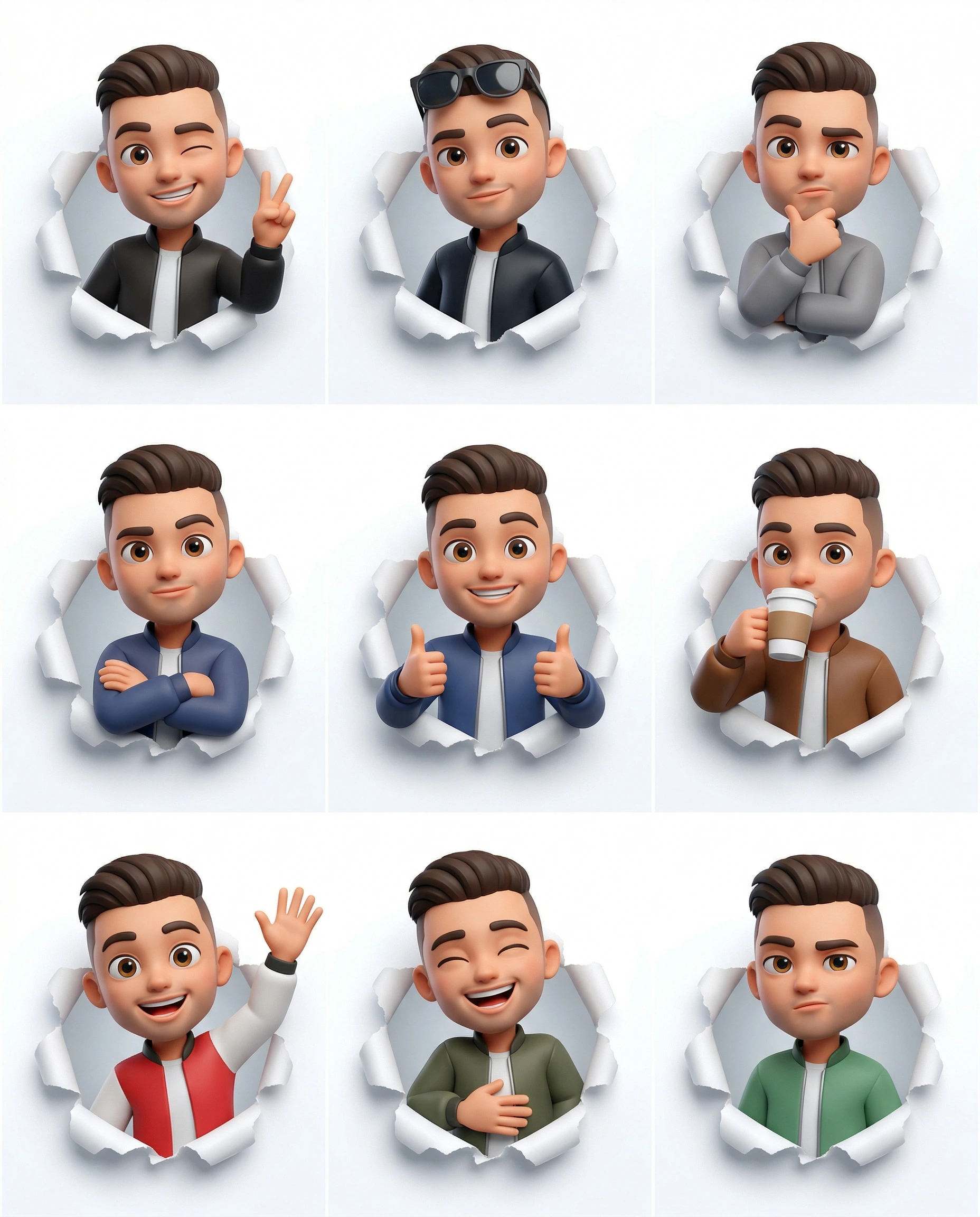 Cool Guy Avatar Expressions
