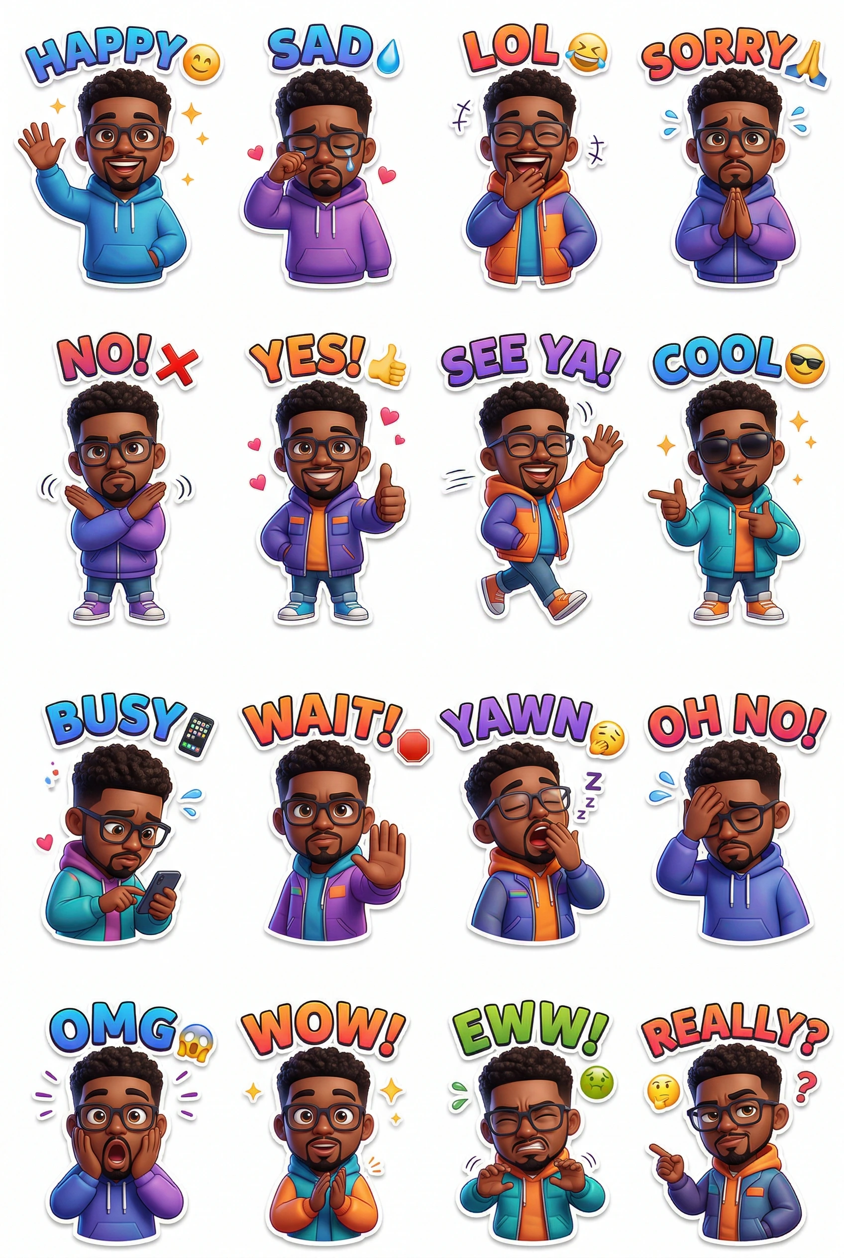 Animated Male Emoji Stickers