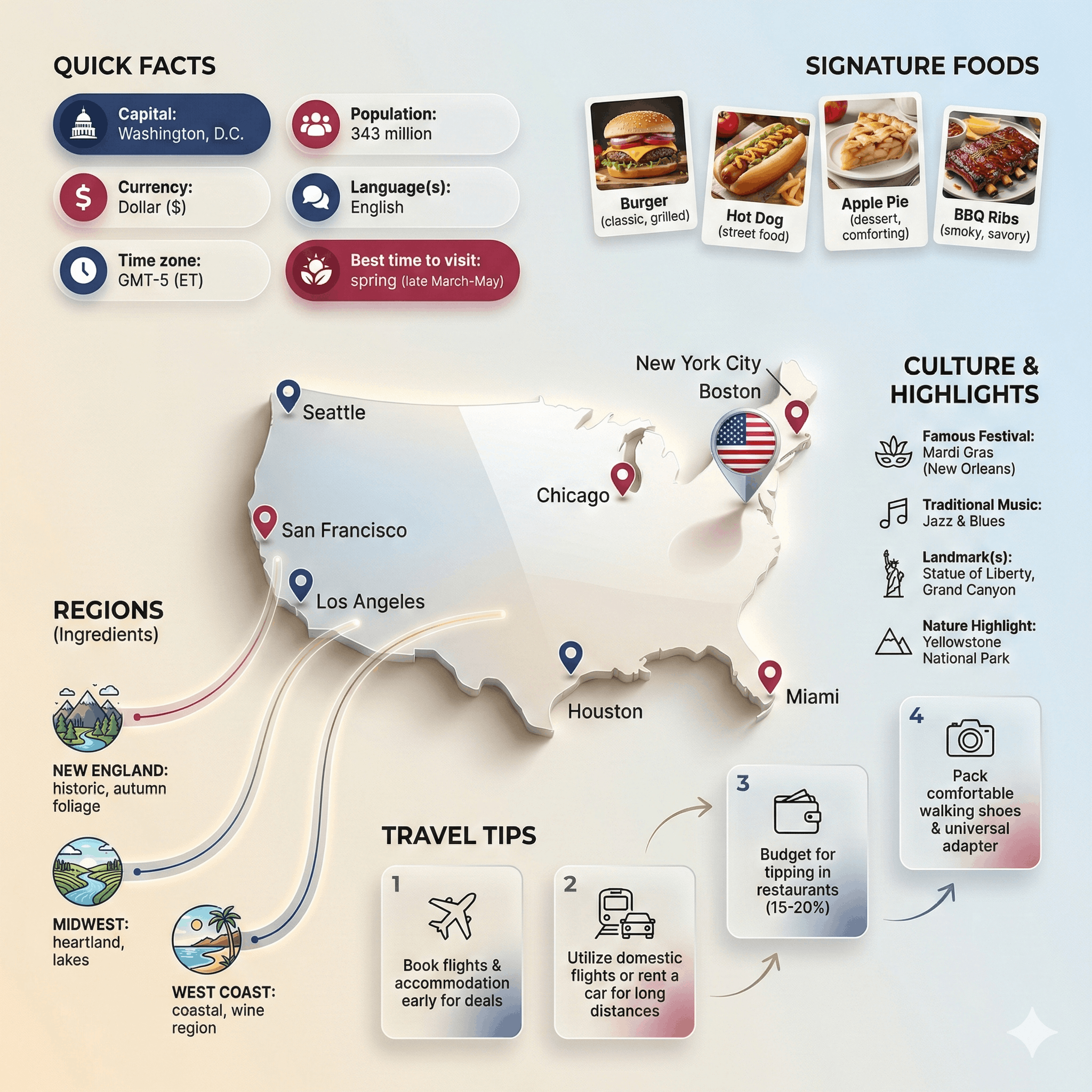 The Modern "USA" Guide: Luxury Travel Infographic