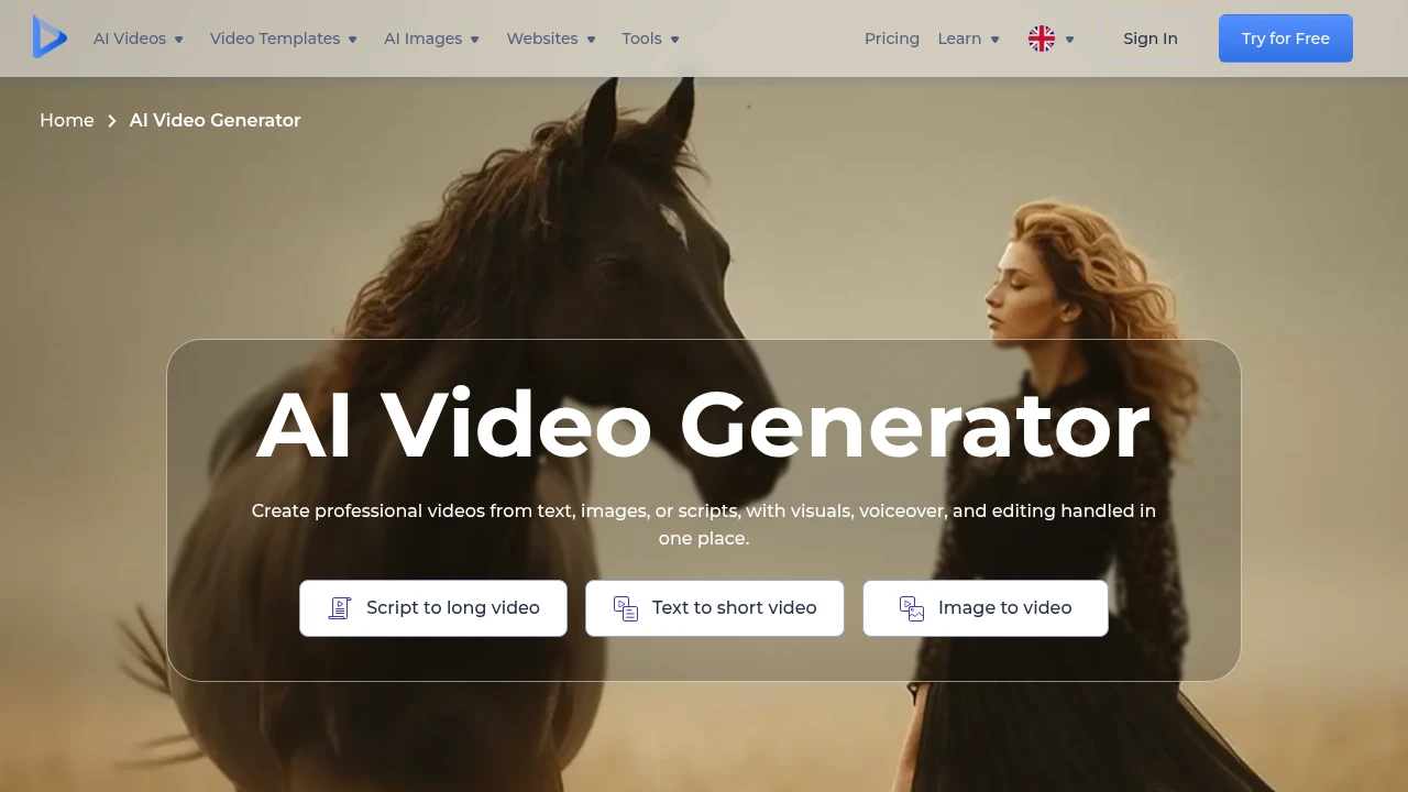 Renderforest AI Video Generator Screenshot