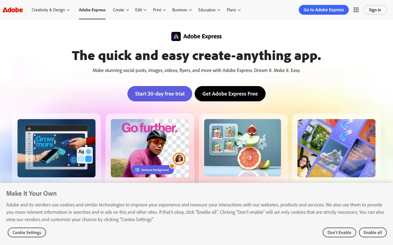 Adobe Express Screenshot