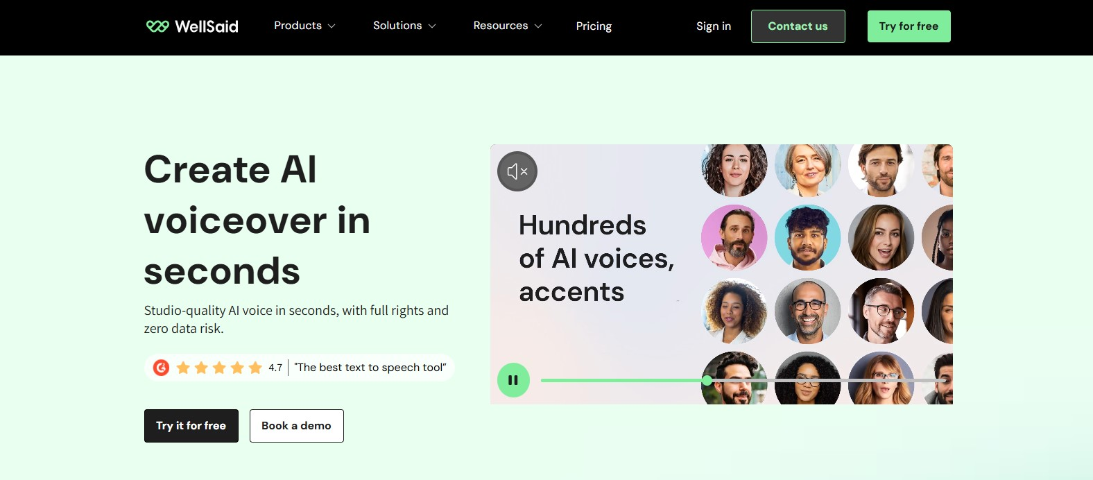 WellSaid Labs Screenshot